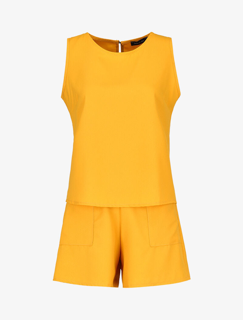 Ensemble débardeur et short fluide - jaune - 1