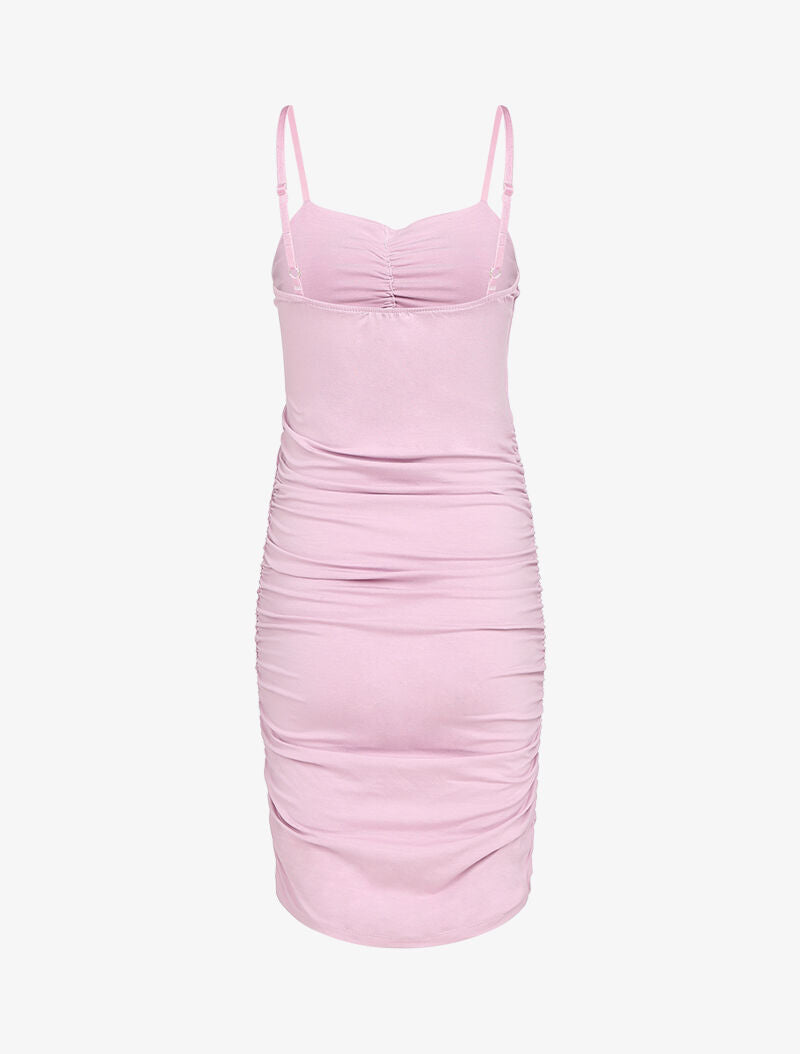 Robe moulante plissée - rose - 2