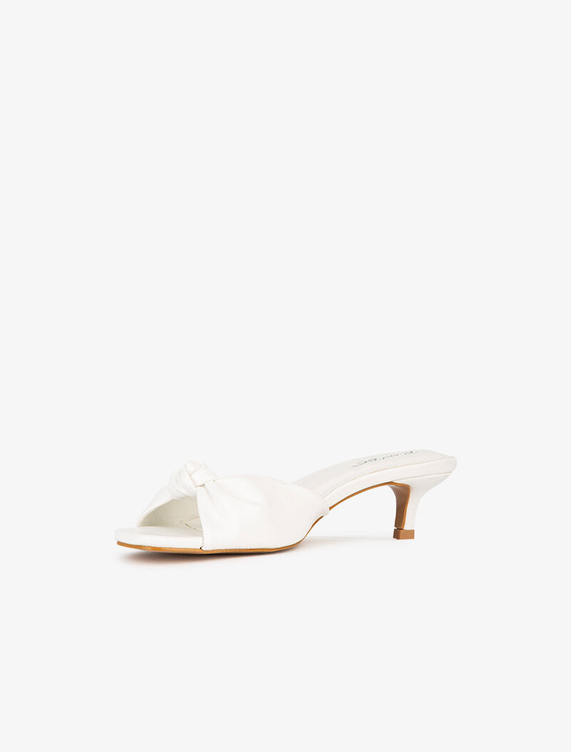 Mules effet nouer à petit talon - blanc - 4
