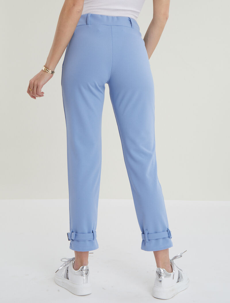 Pantalon carotte à bords stylisés - bleu ciel - 2