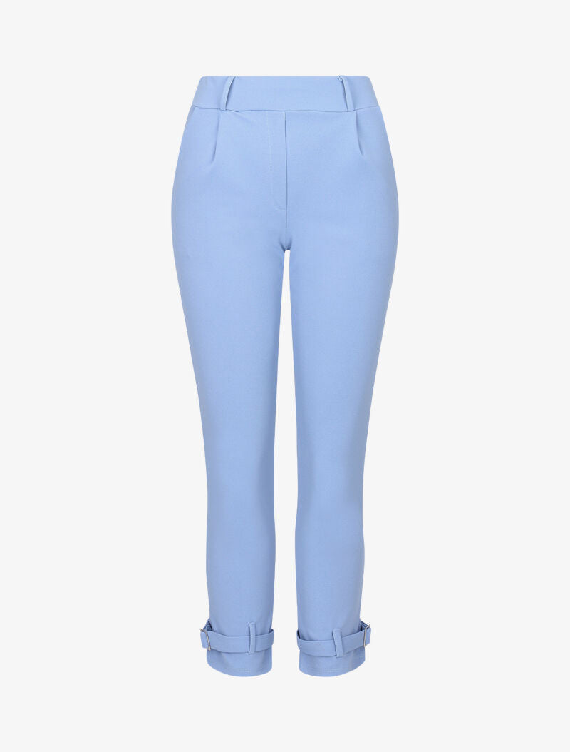 Pantalon carotte à bords stylisés - bleu ciel - 3