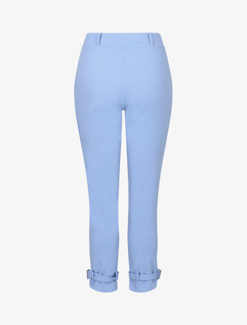Pantalon carotte à bords stylisés - bleu ciel - 4