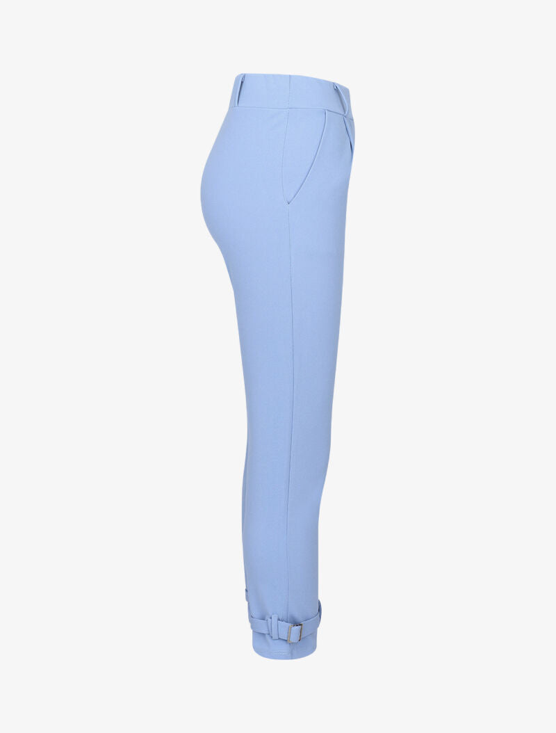 Pantalon carotte à bords stylisés - bleu ciel - 5