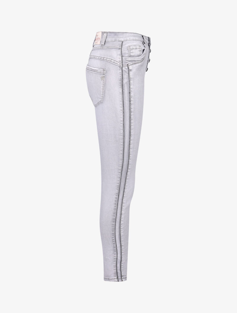 Jean effet froissé à liserés irisés - gris clair - 5