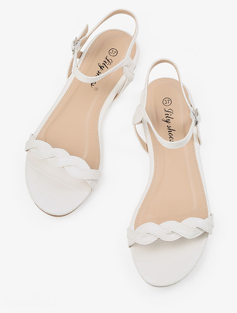 Nu-pieds à tour de cheville effet torsadé - blanc - 1