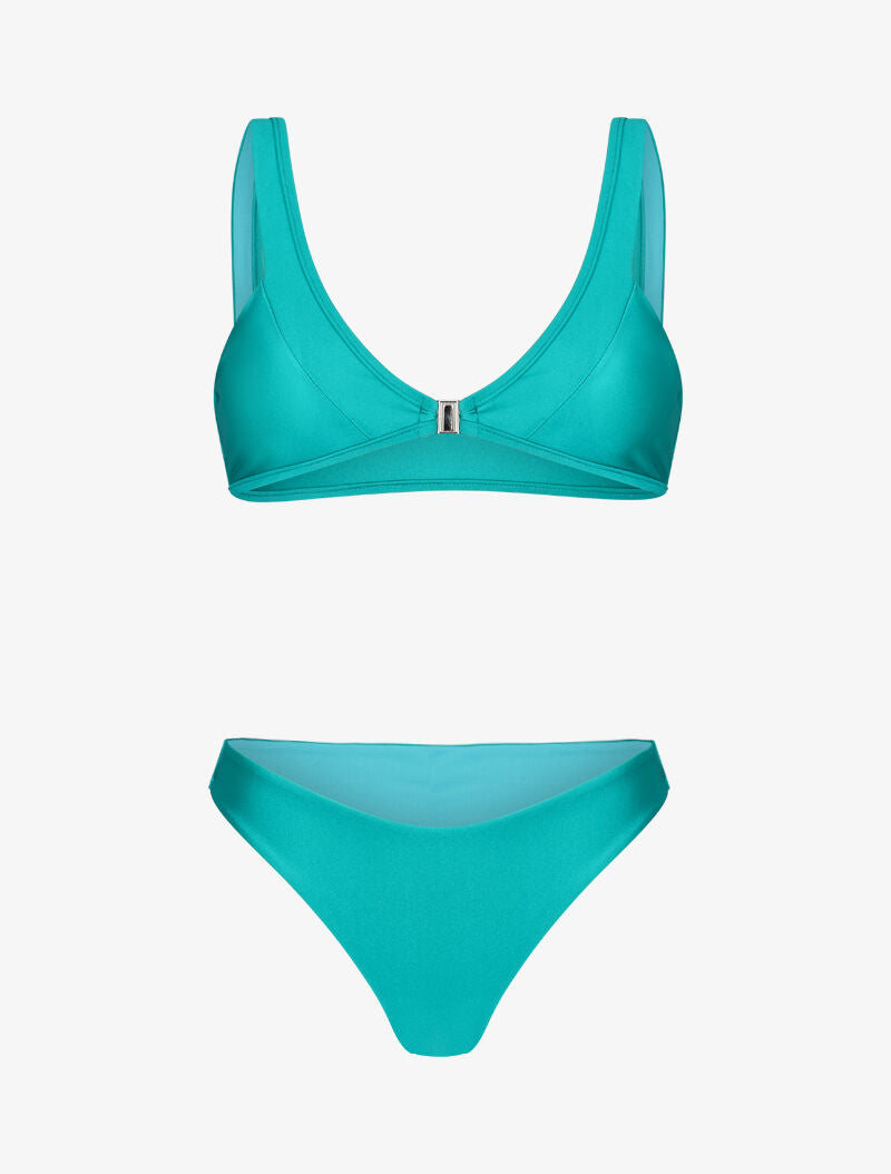 Bikini triangle à clip - turquoise - 3