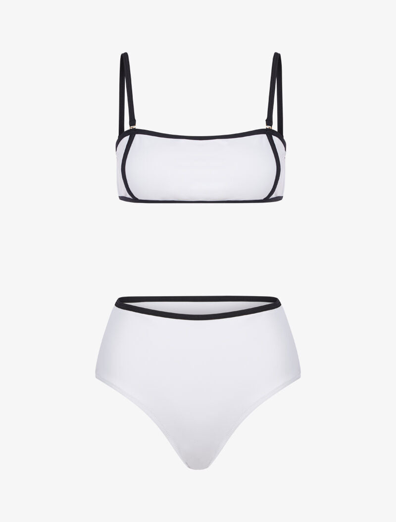 Bikini à culotte taille haute - blanc - 3