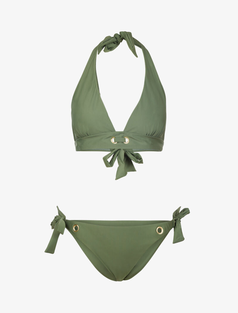 Bikini à détails oeillets - kaki - 3