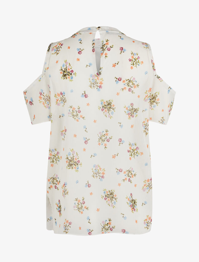 Blouse carrée oversize à découpes - blanc - 2