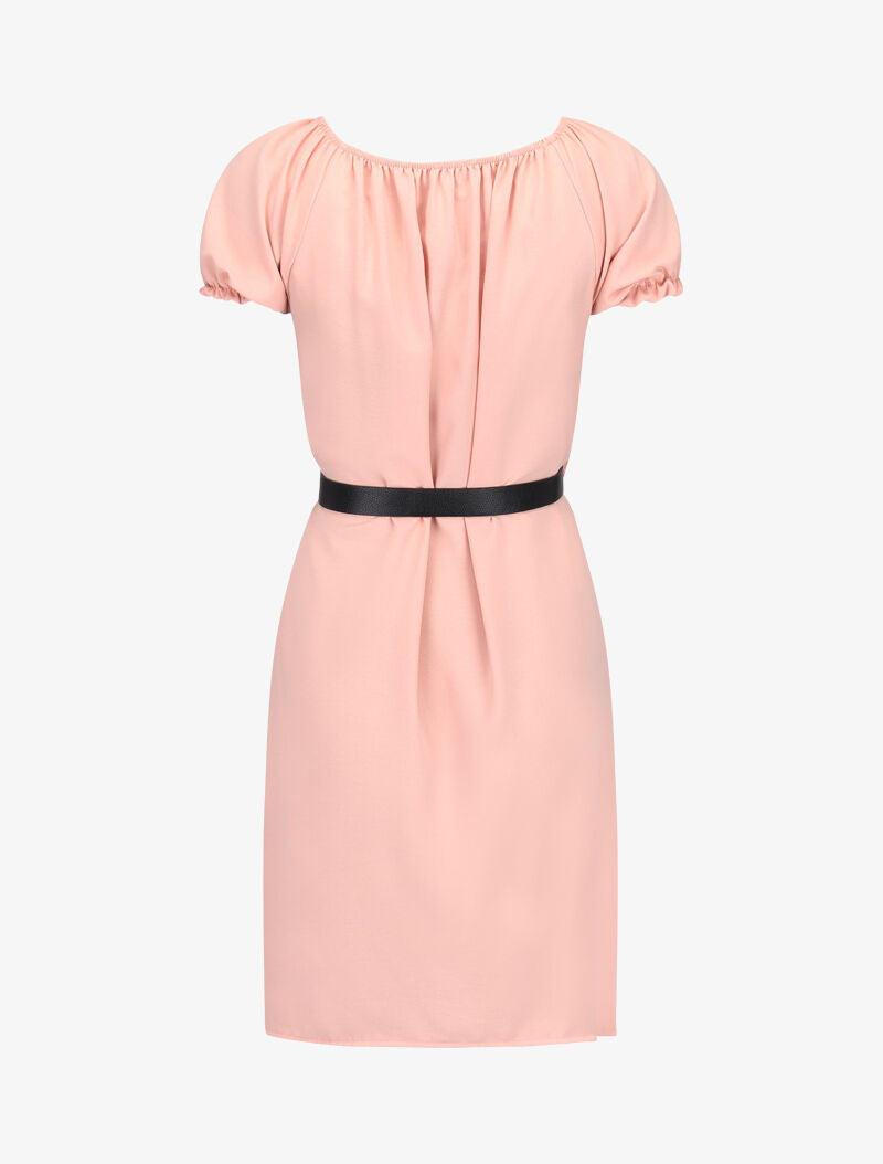 Robe ceinturée à boutons décoratifs - rose - 2