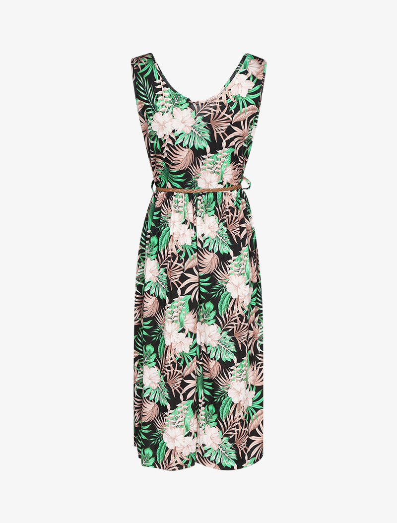 Robe à imprimé tropical - noir - 3