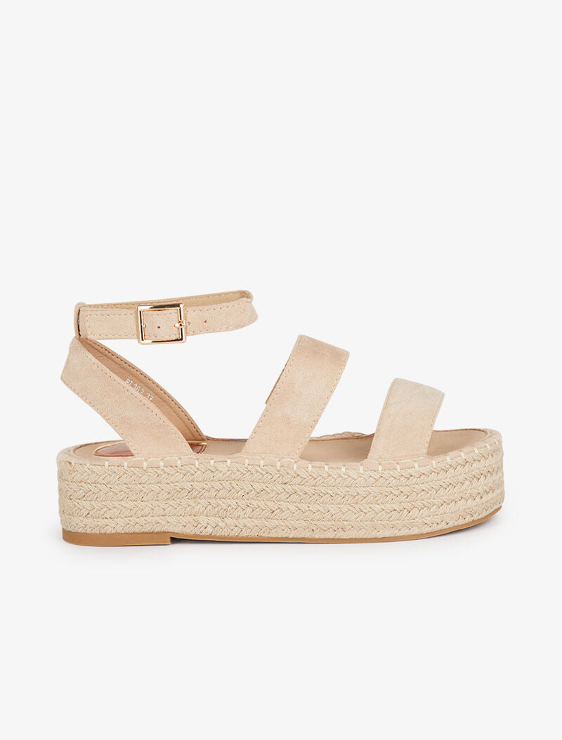 Nu-pieds à plateforme bicolore - beige - 2