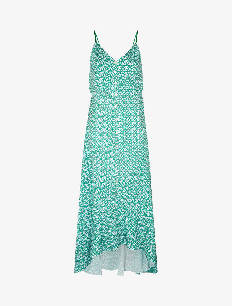 Robe à basque asymétrique imprimé fleuri - vert - 2