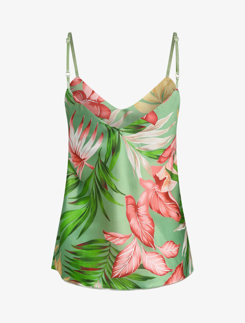 Caraco satiné imprimé jungle - vert - 2