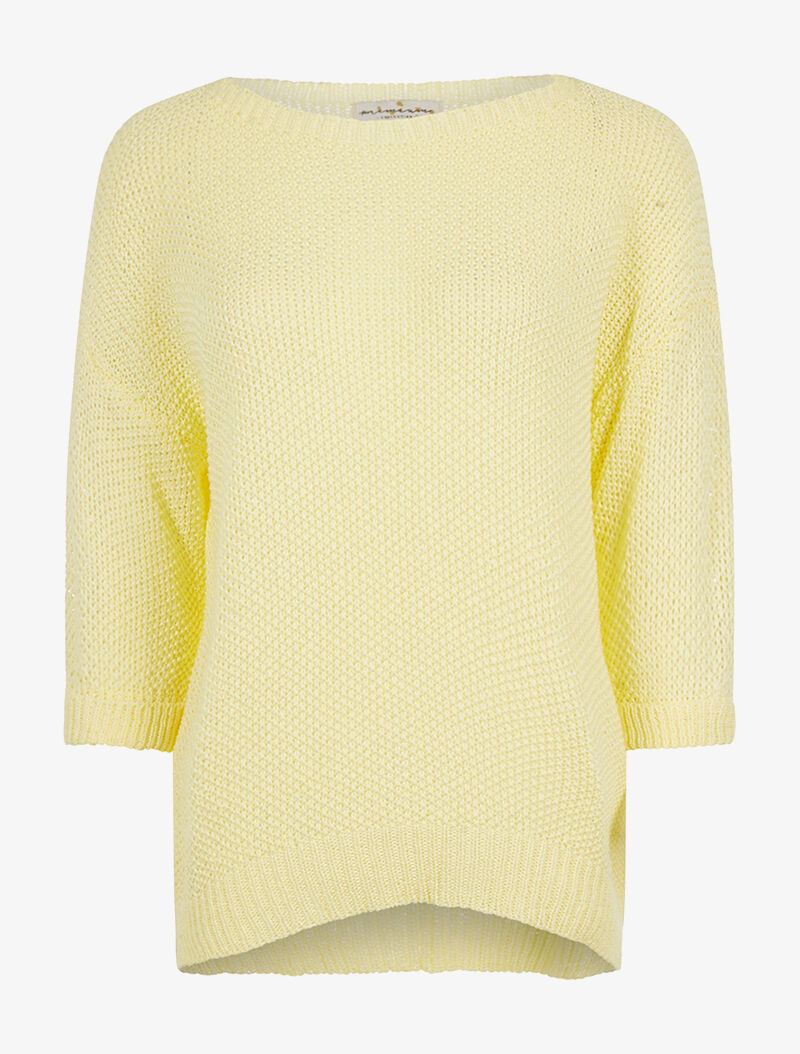 Pull ample encolure large - jaune - 1
