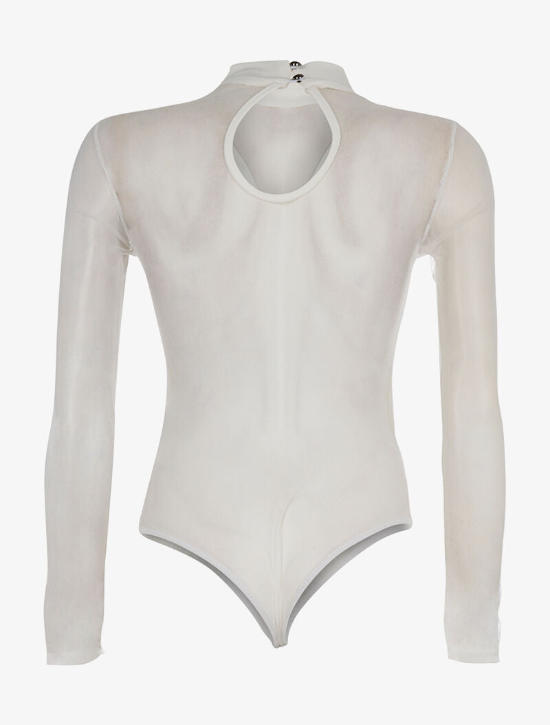 Body décolleté transparent - blanc - 2