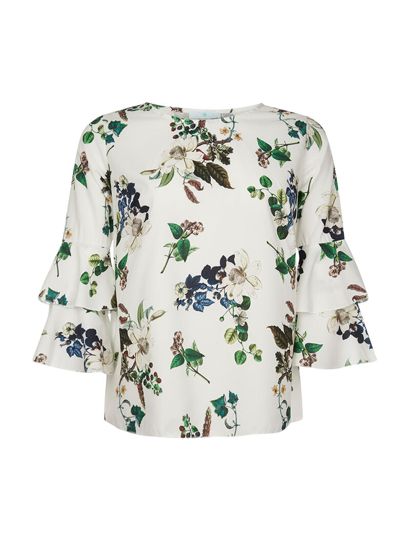 Top fluido mangas 3/4 - blanco