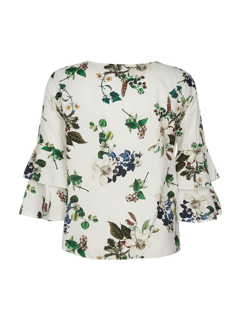 Top fluido mangas 3/4 - blanco