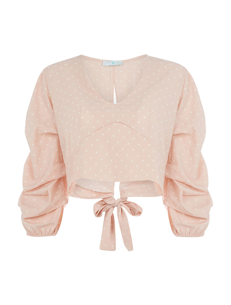 Crop top à pois - rose - 3