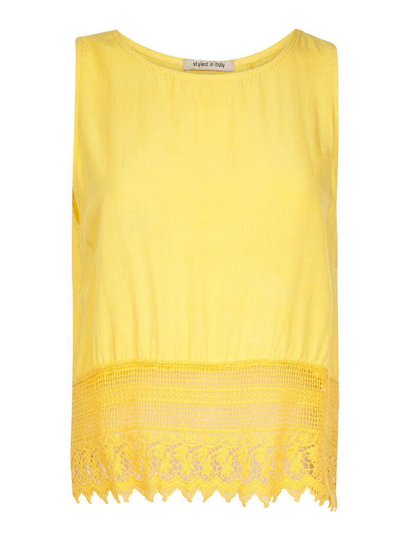 Débardeur uni dos ouvert - jaune - 1