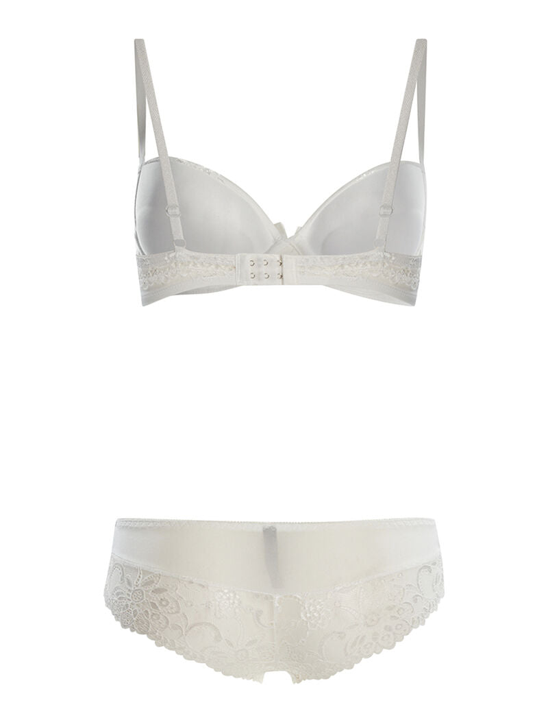 Ensemble SG et culotte bord dentellé - blanc - 2