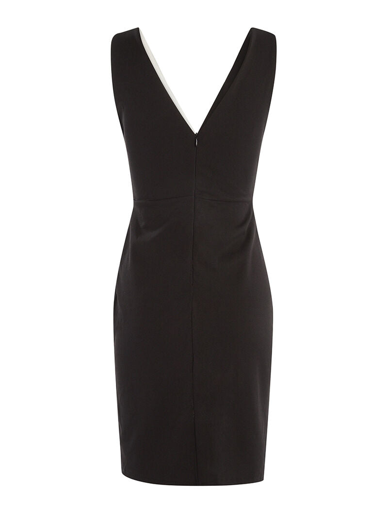 Robe bicolore coté à nouer - noir/blanc - 2