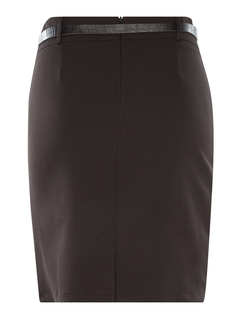 Jupe droite ceinturée - noir - 2