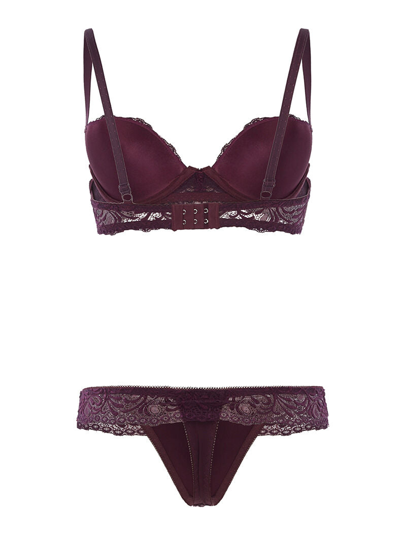 Ensemble SG et string à dentelle - violet - 2