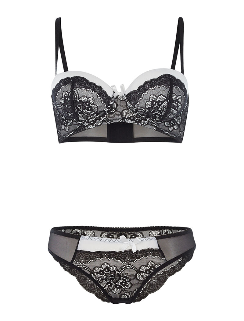Ensemble SG à corbeille et culotte - noir/blanc - 3
