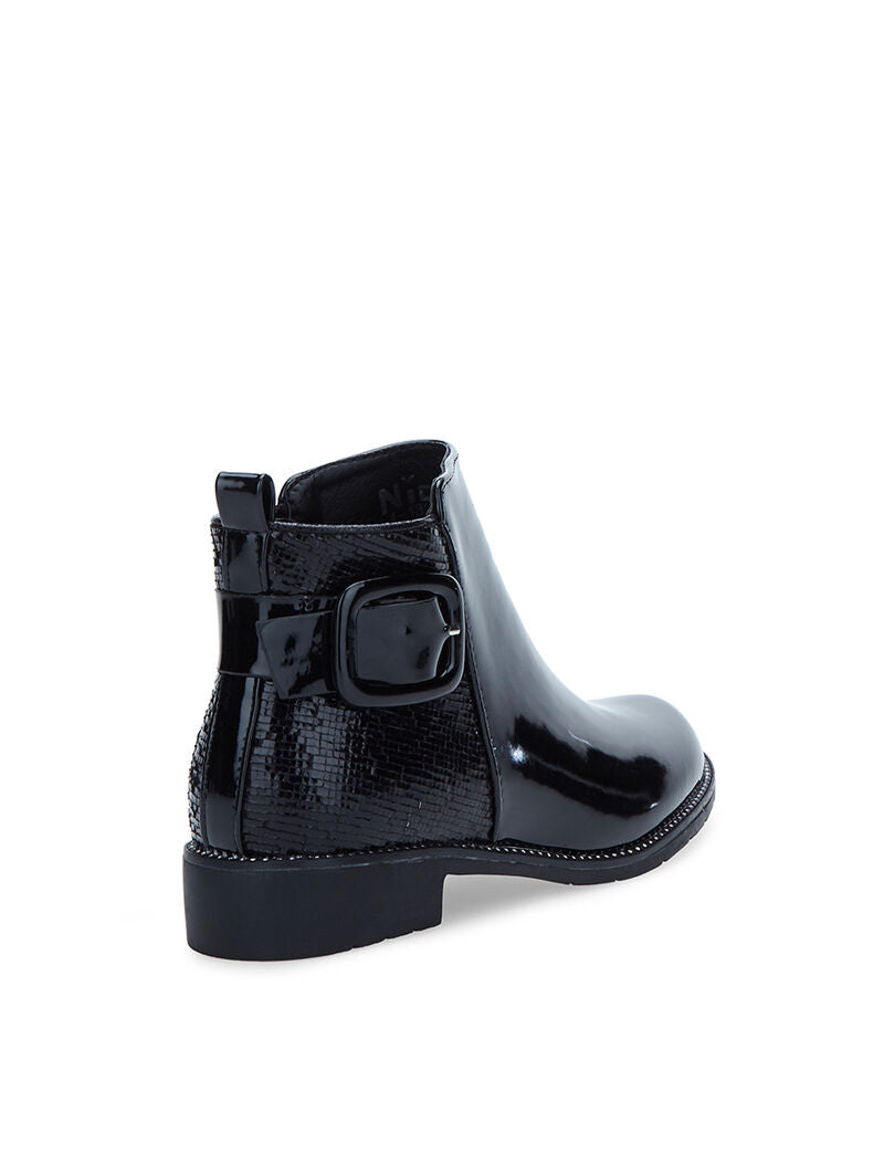 Bottines vernis ornées de brillants - noir - 4