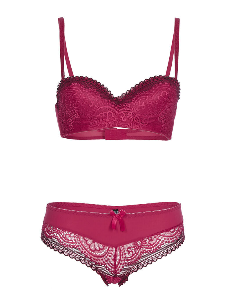 Ensemble SG et culotte dentelle - fushia - 1