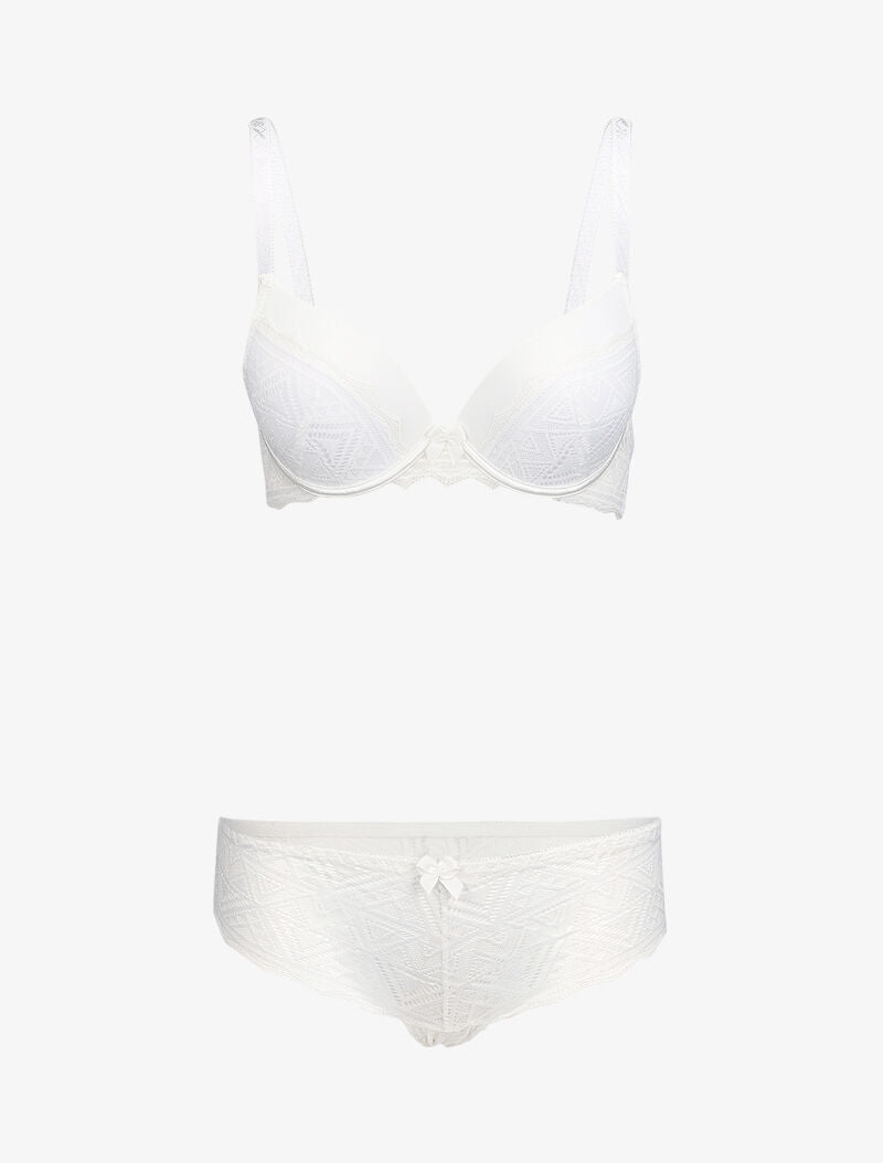 Ensemble à broderies anglaise - Blanc - 1