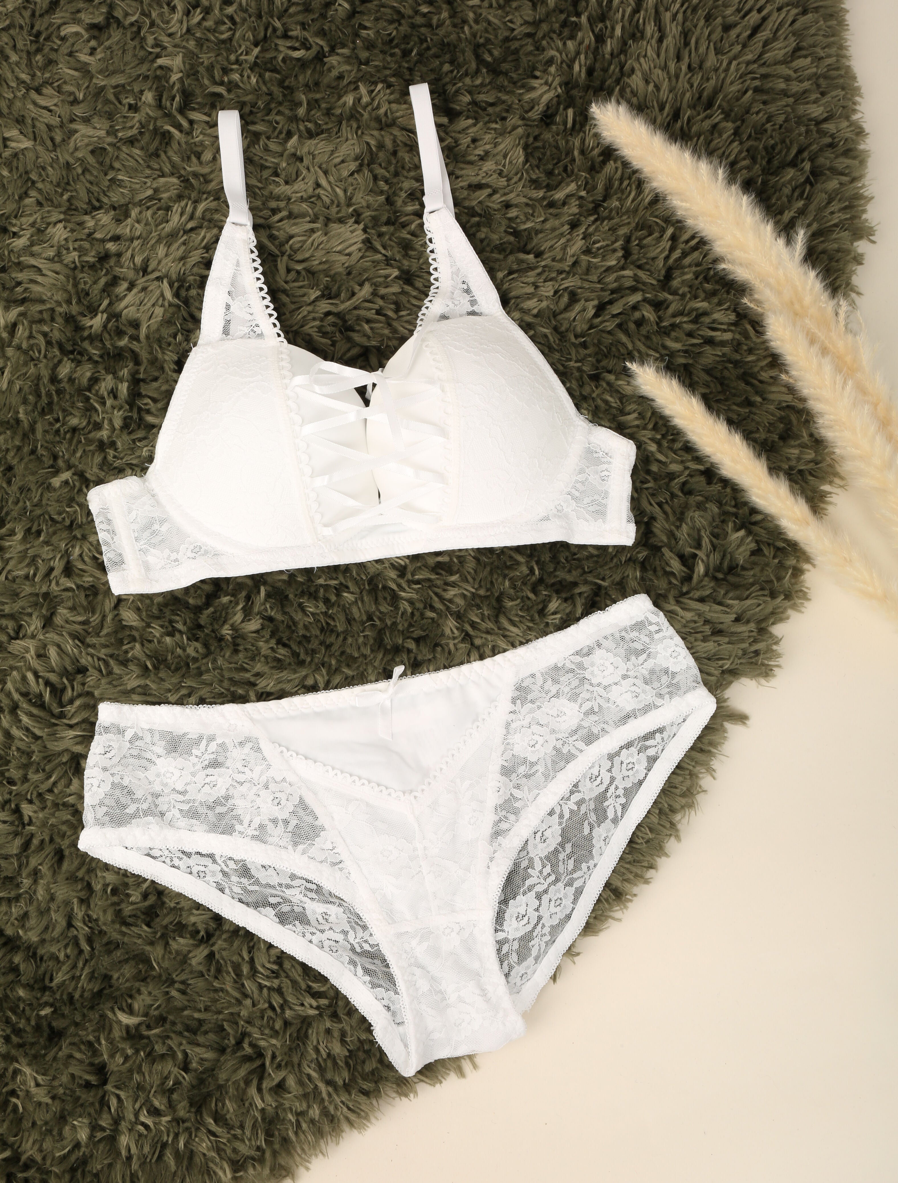 Ensemble sexy à corsage - Blanc - 4