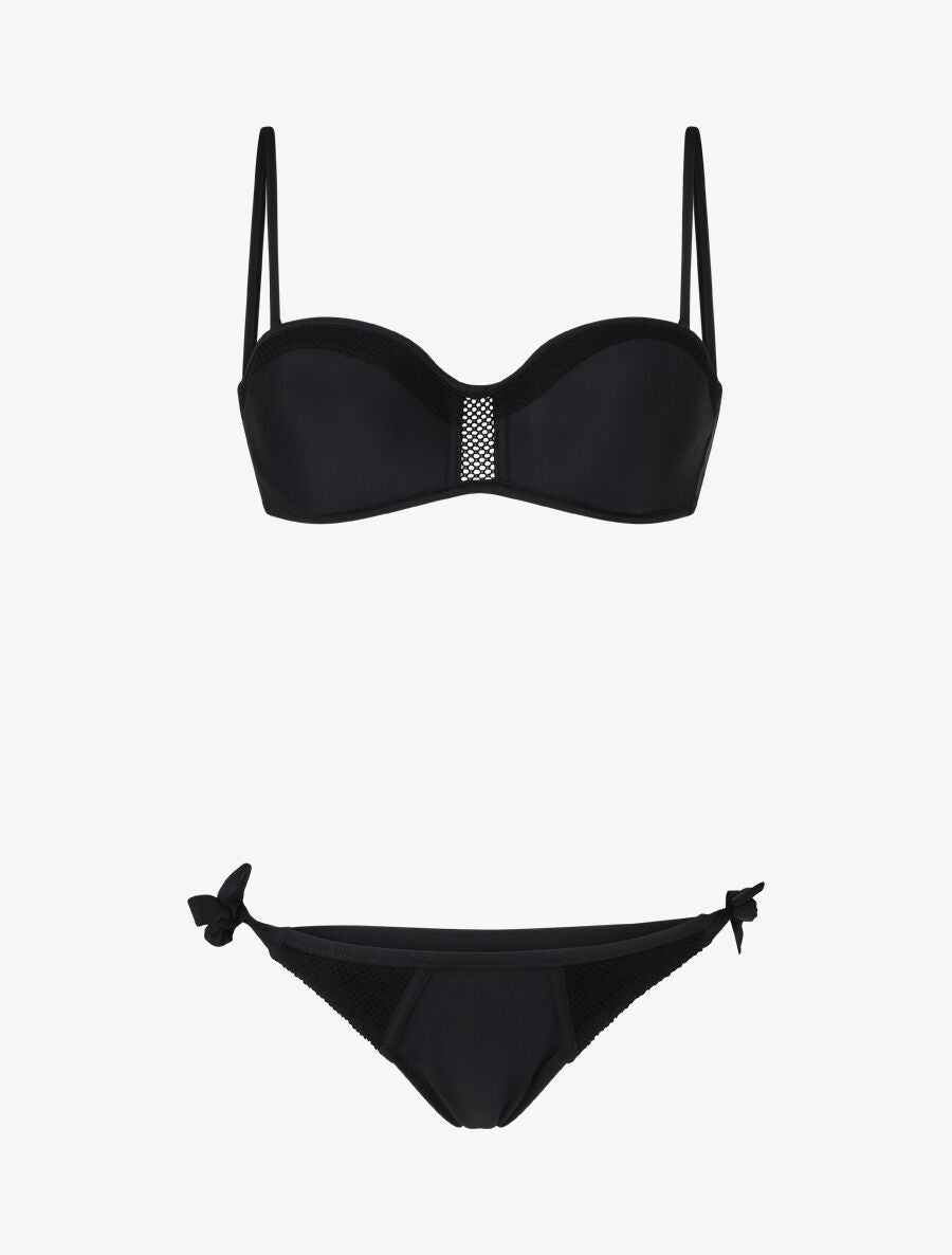 Bikini à détail en dentelle - Noir - 1