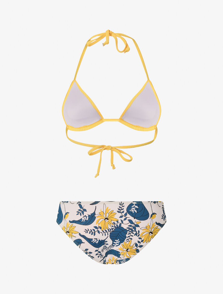 Bikini dépareillé fleuri - Jaune - 2
