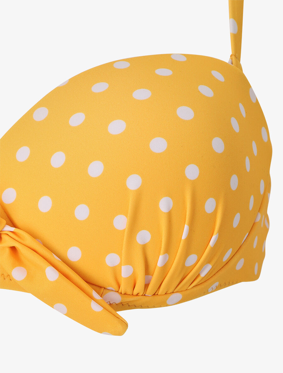 Bikini à pois et noeud - Jaune - 3