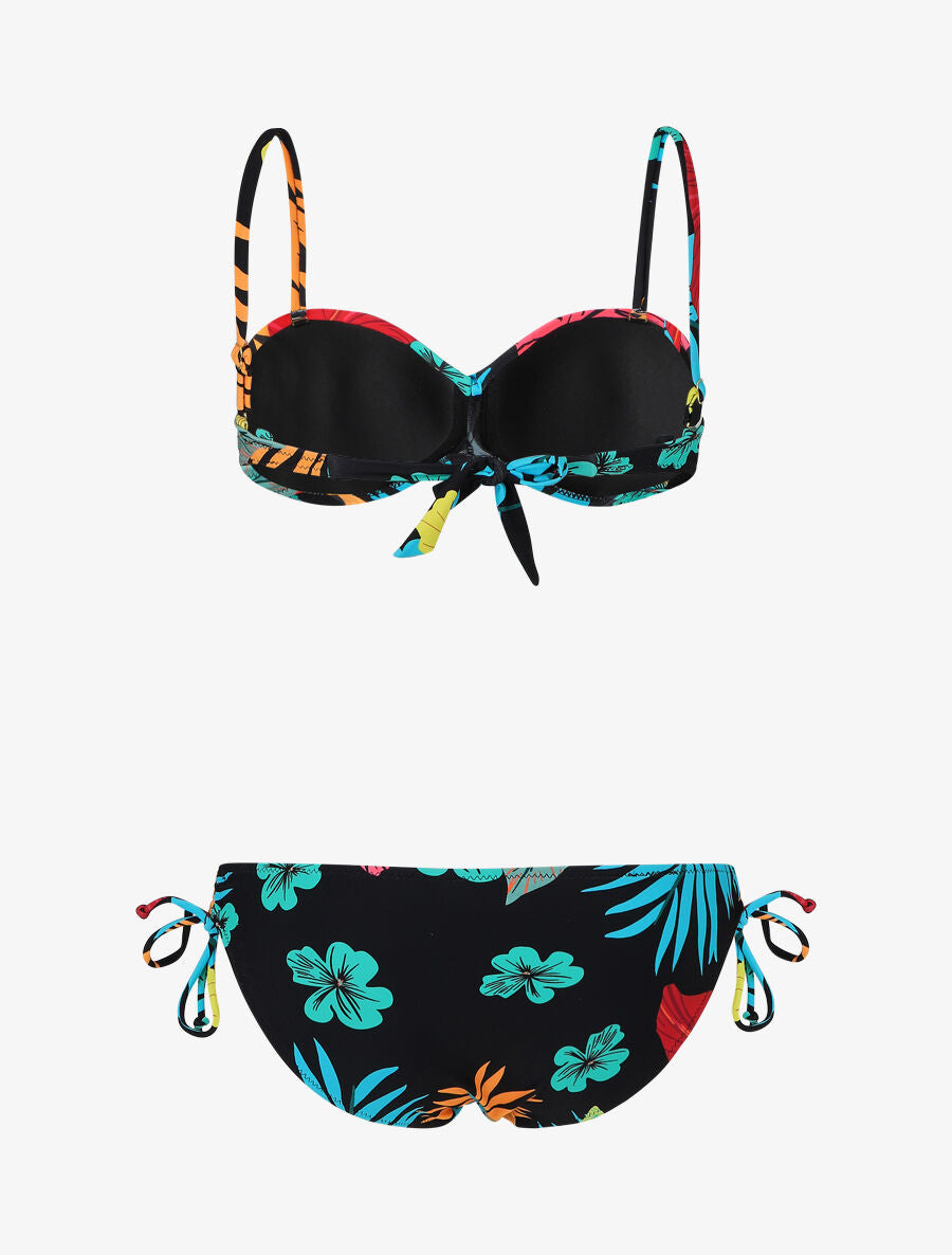Bikini tropical torsadé - Noir - 2