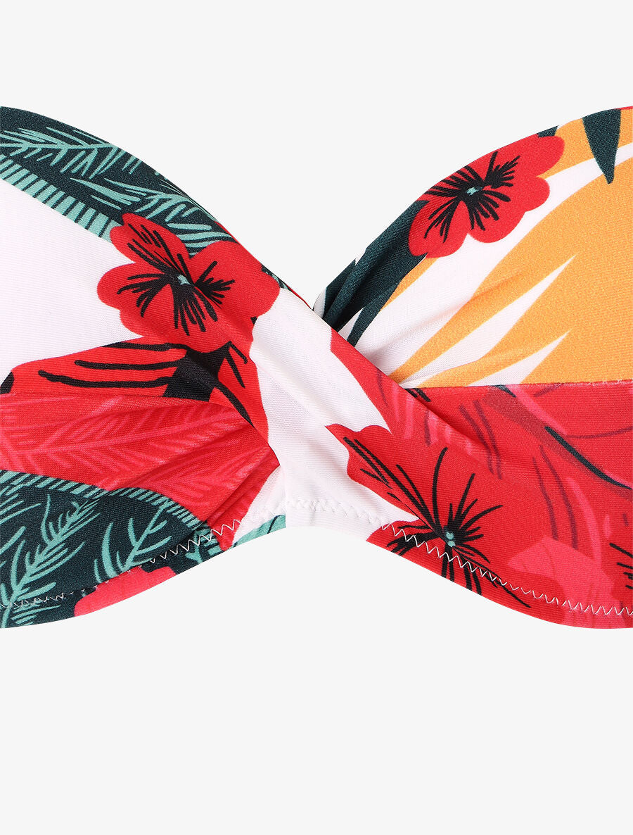 Bikini tropical torsadé - Blanc - 3