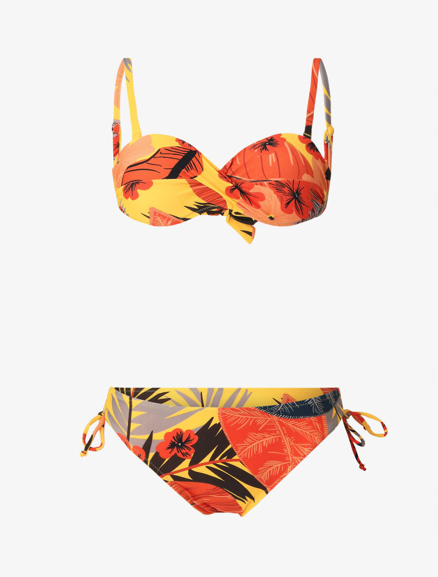Bikini tropical torsadé - Jaune - 2