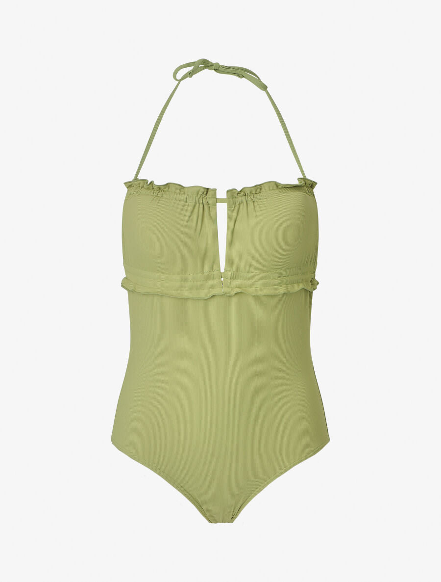 Maillot de bain une pièce à volants - Vert pomme - 4