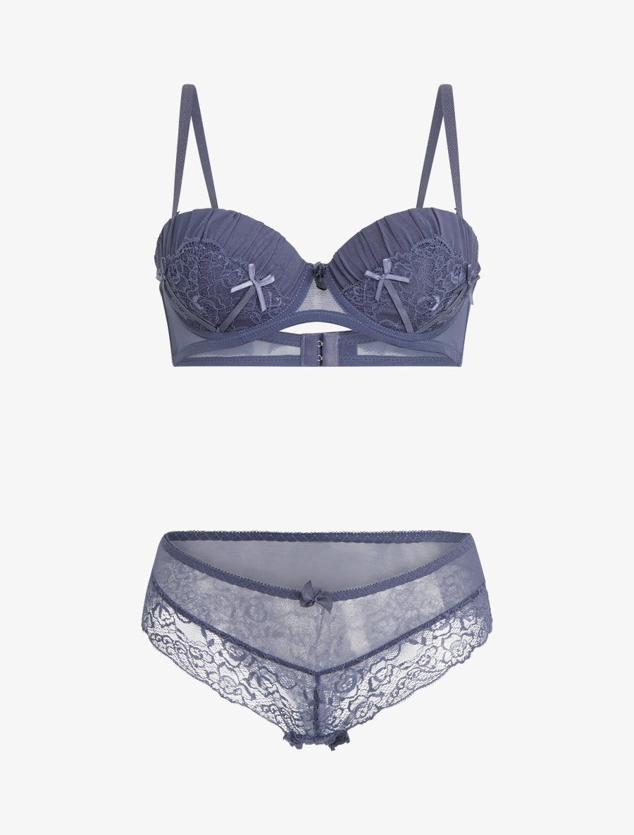 Ensemble SG corbeille et culotte - Violet - 1