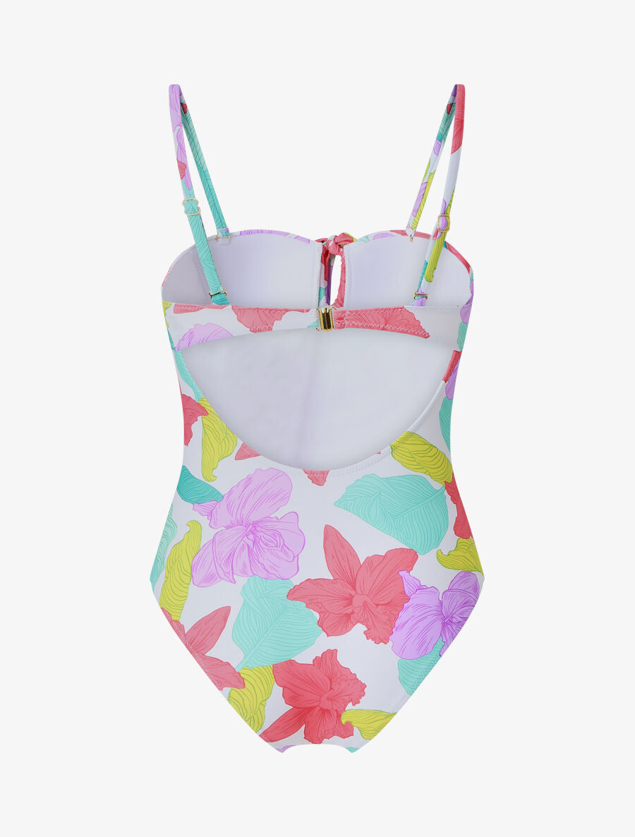 Maillot de bain imprimé grandes fleurs - Blanc - 2