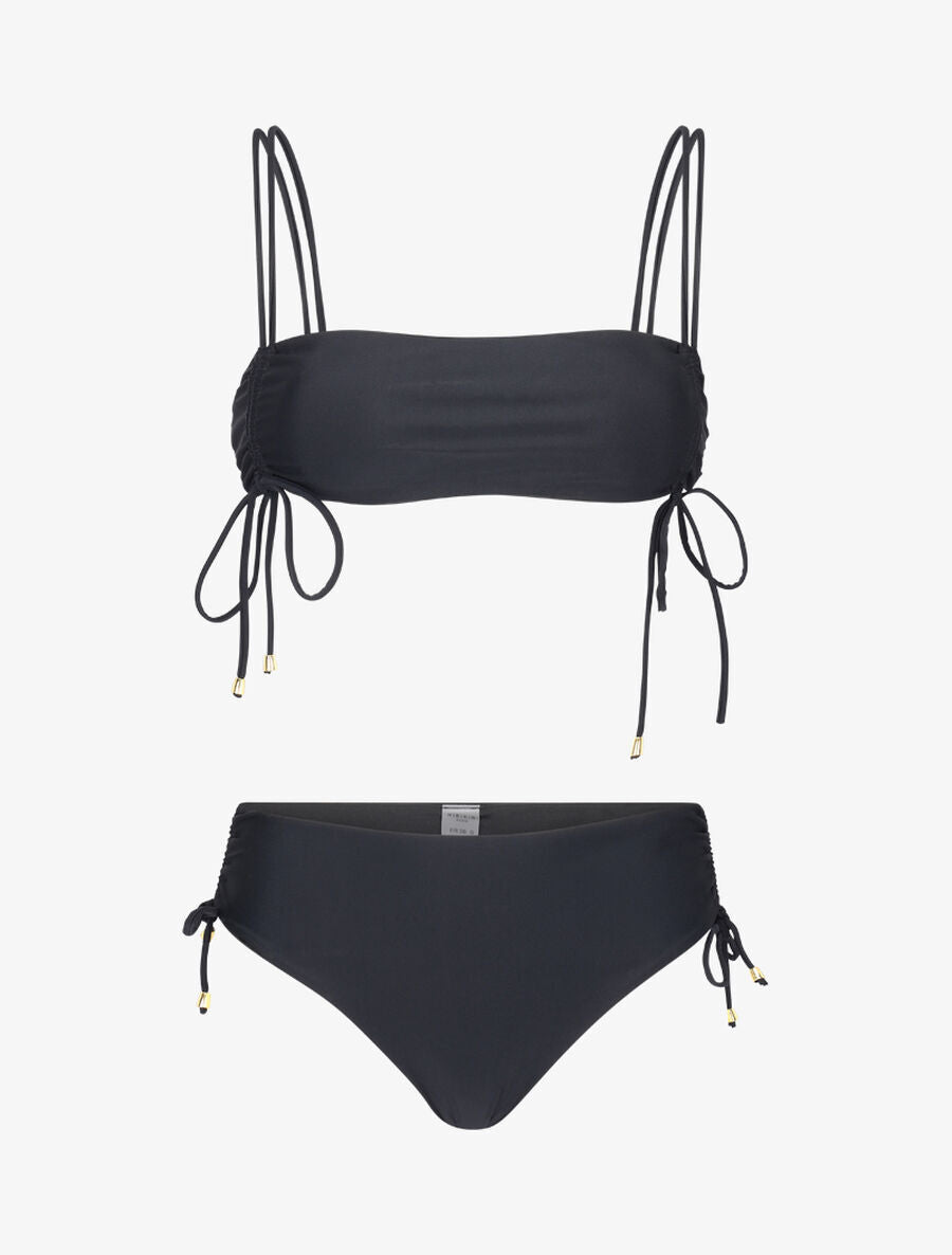 Bikini à brassière à jeu de liens - Noir - 3
