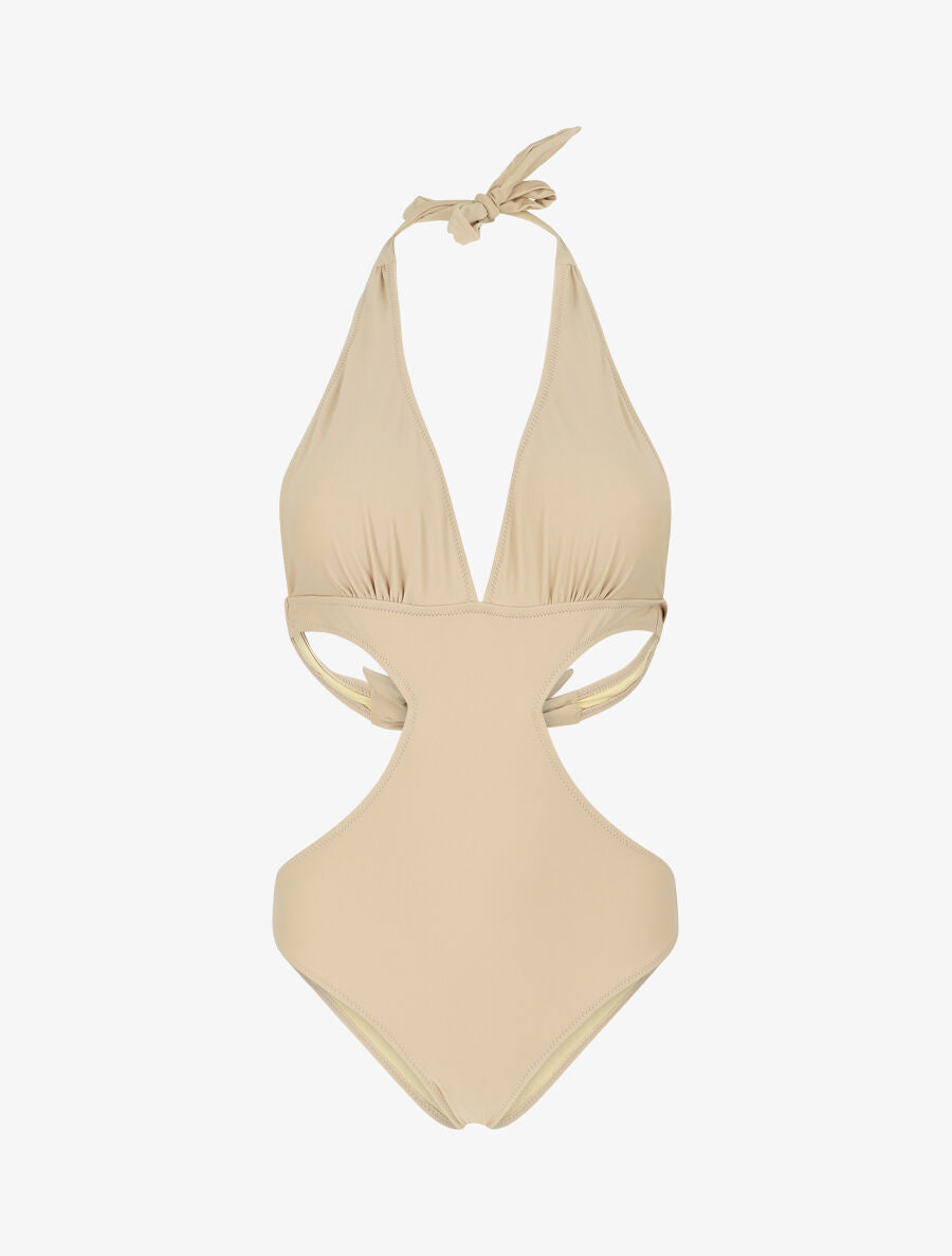 Maillot de bain échancré - Beige - 1