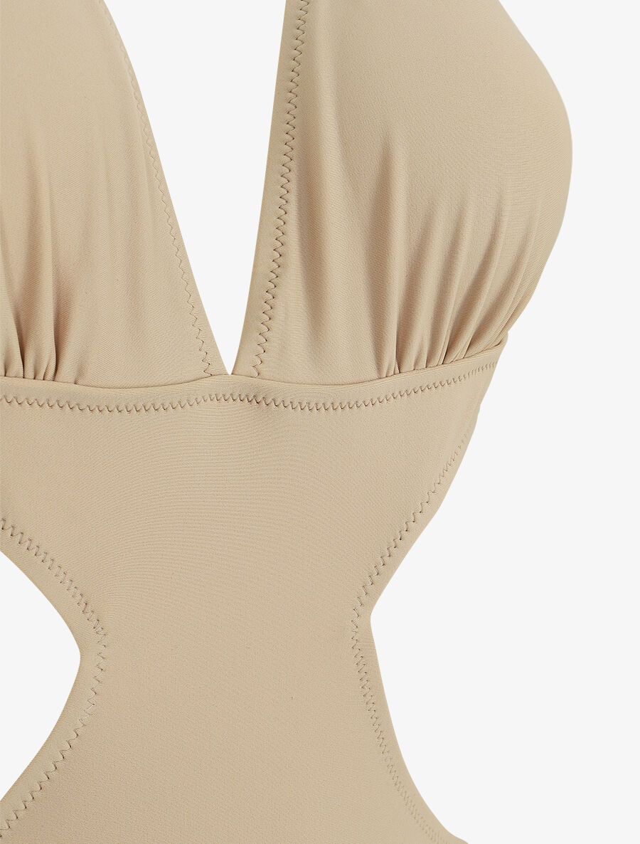 Maillot de bain échancré - Beige - 3