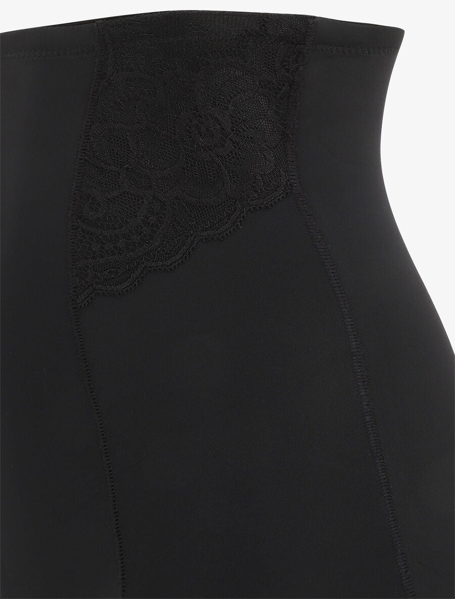 Culotte gainante taille haute en dentelle - Noir - 3