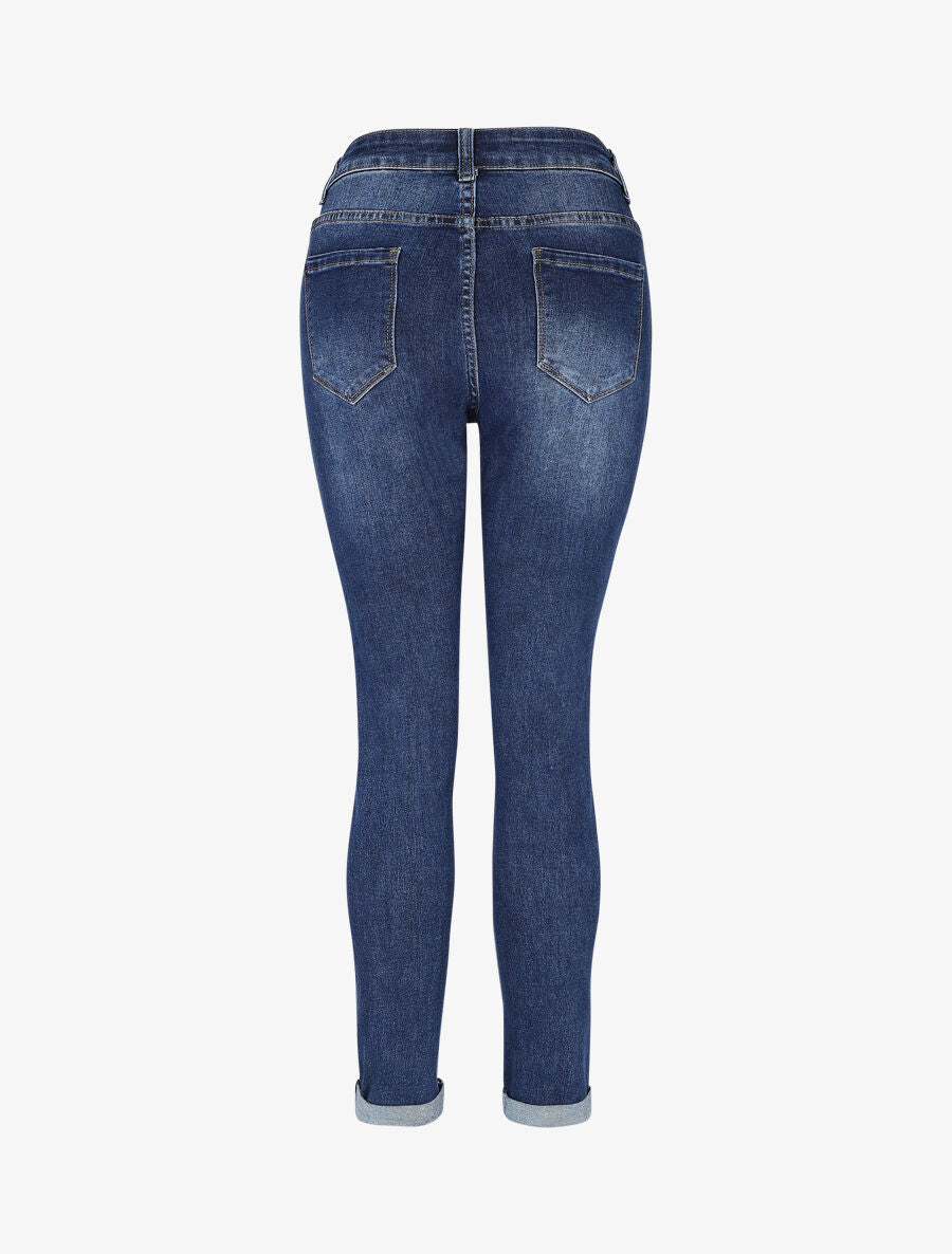 Jean push up à revers coupe slim - Bleu - 2