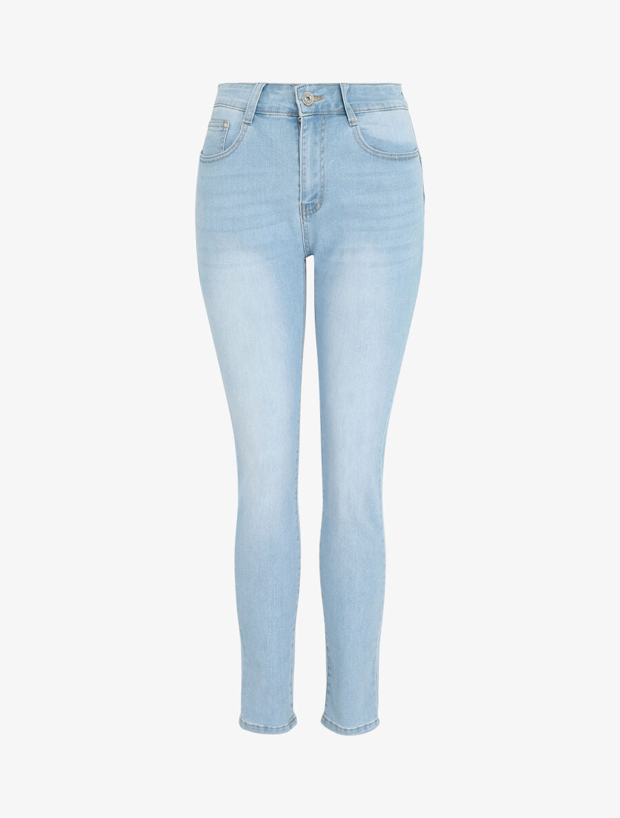 Jean grande taille push up coupe droite - Bleu - 1