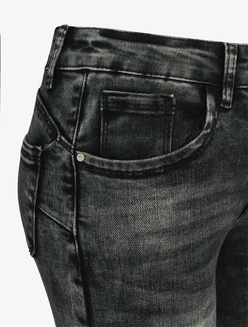 Jeans skinny taille standard à double boutons - Gris foncé - 3