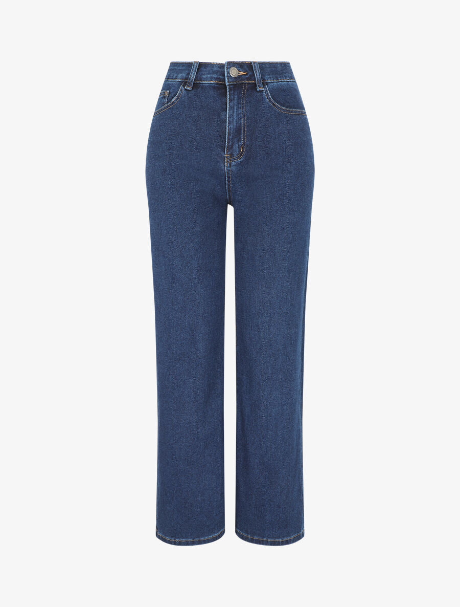 Jean ample taille haute - Bleu brut - 6